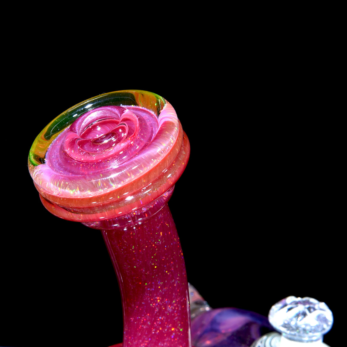Full-size UV Reactive Crushed Opal X-RBR Recycler & Dropdown Set - 14mm Female