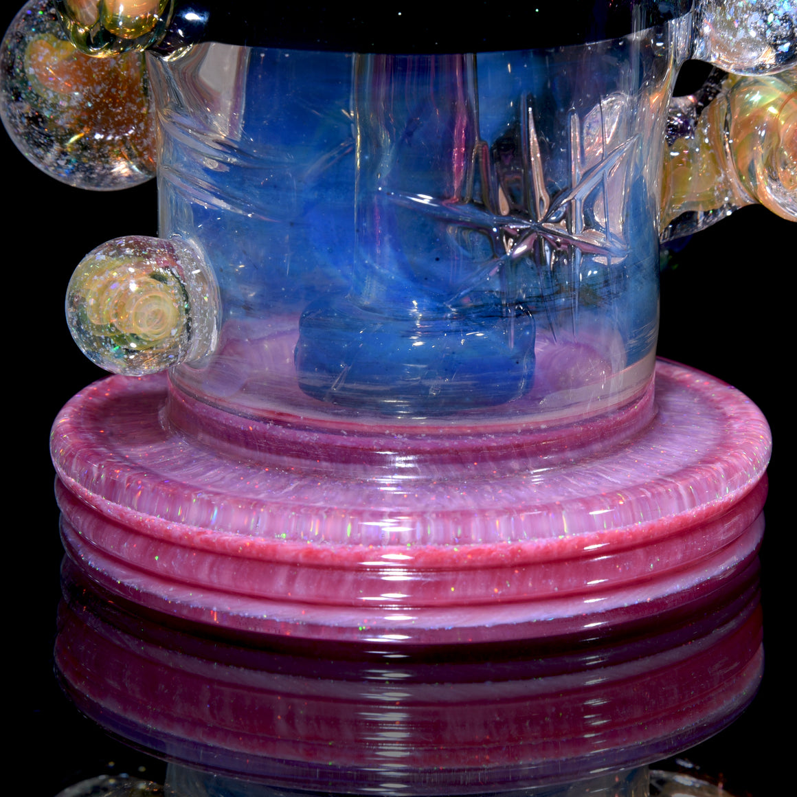 Full-size UV Reactive Crushed Opal X-RBR Recycler & Dropdown Set - 14mm Female
