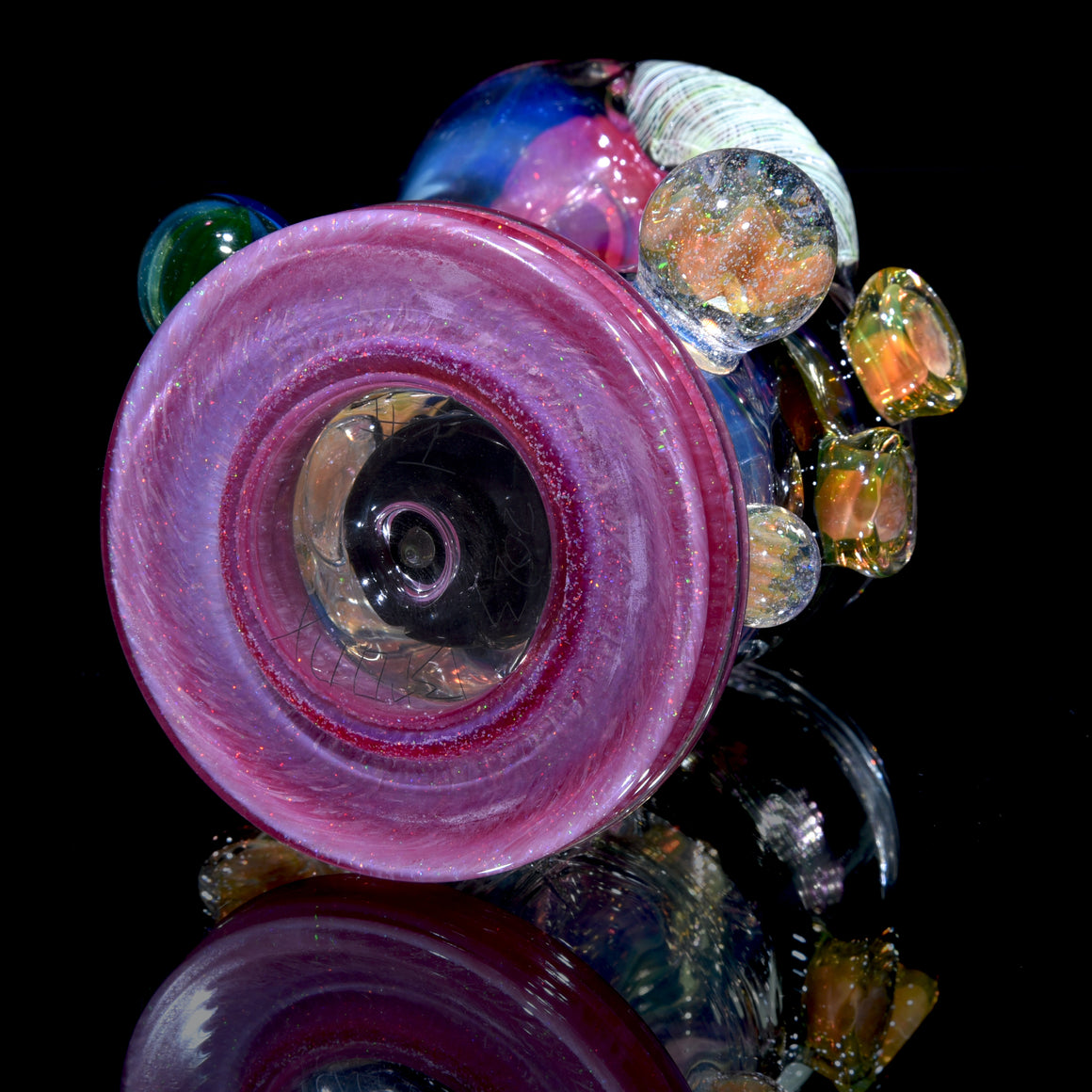 Full-size UV Reactive Crushed Opal X-RBR Recycler & Dropdown Set - 14mm Female