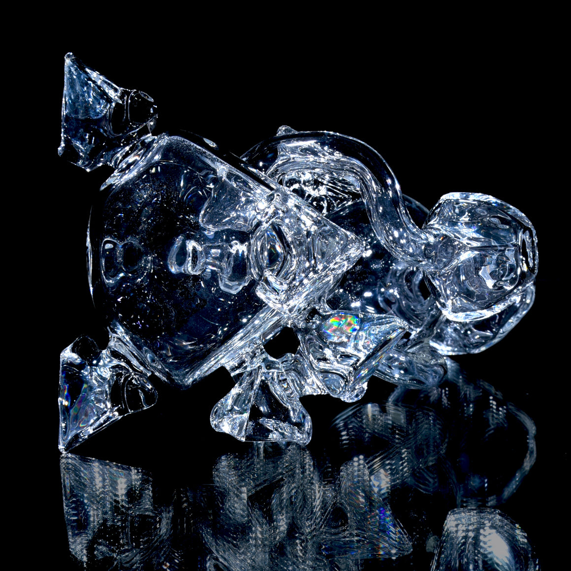 Sacred Geometry Crystal Tetrahedron Klein Recycler - Clear - 10mm Female