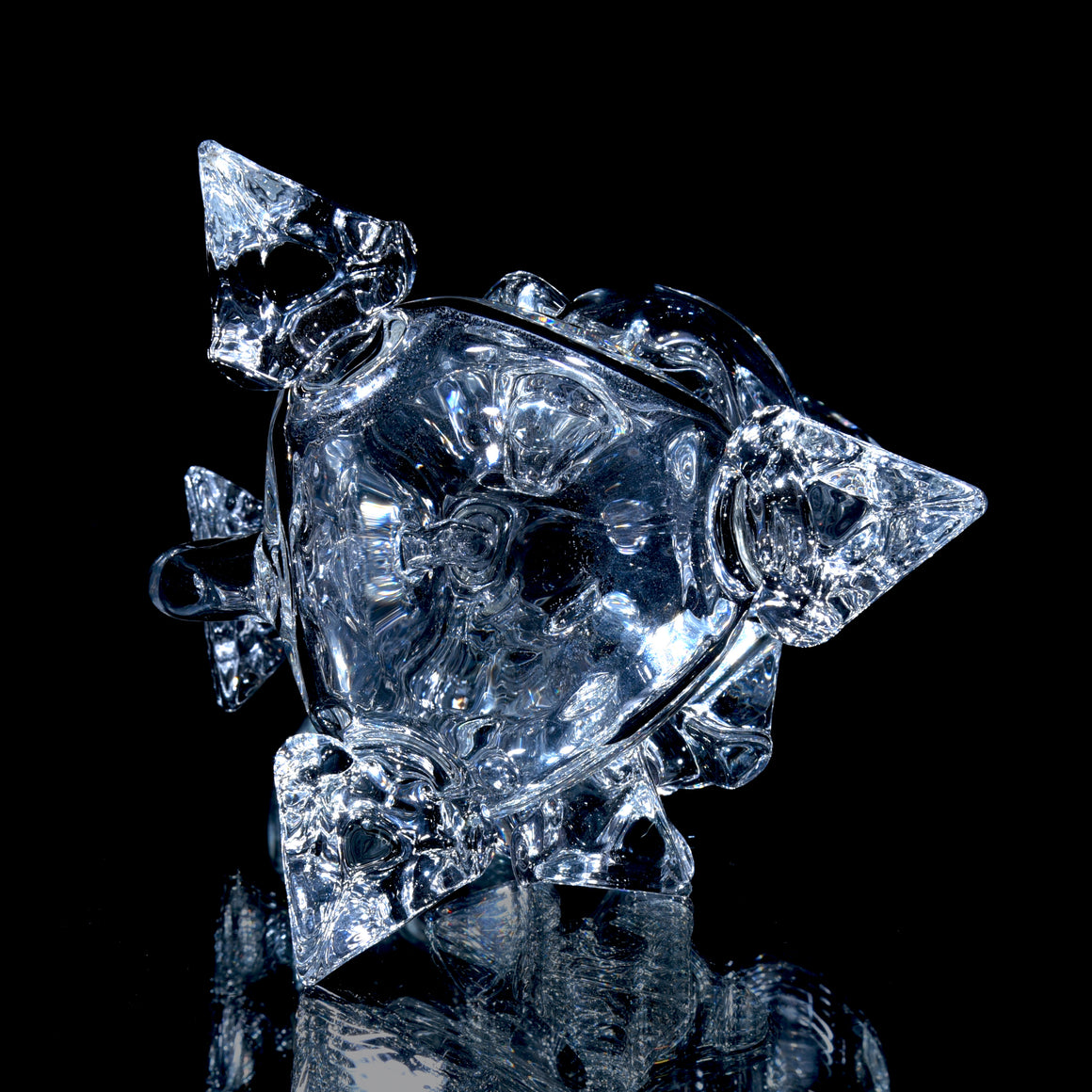 Sacred Geometry Crystal Tetrahedron Klein Recycler - Clear - 10mm Female