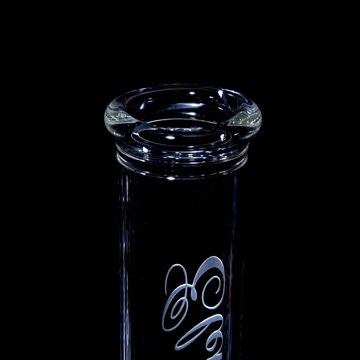 "Elementum" Double-Wall Channel Perc Flower Tube - Cursive Logo - 18mm Female