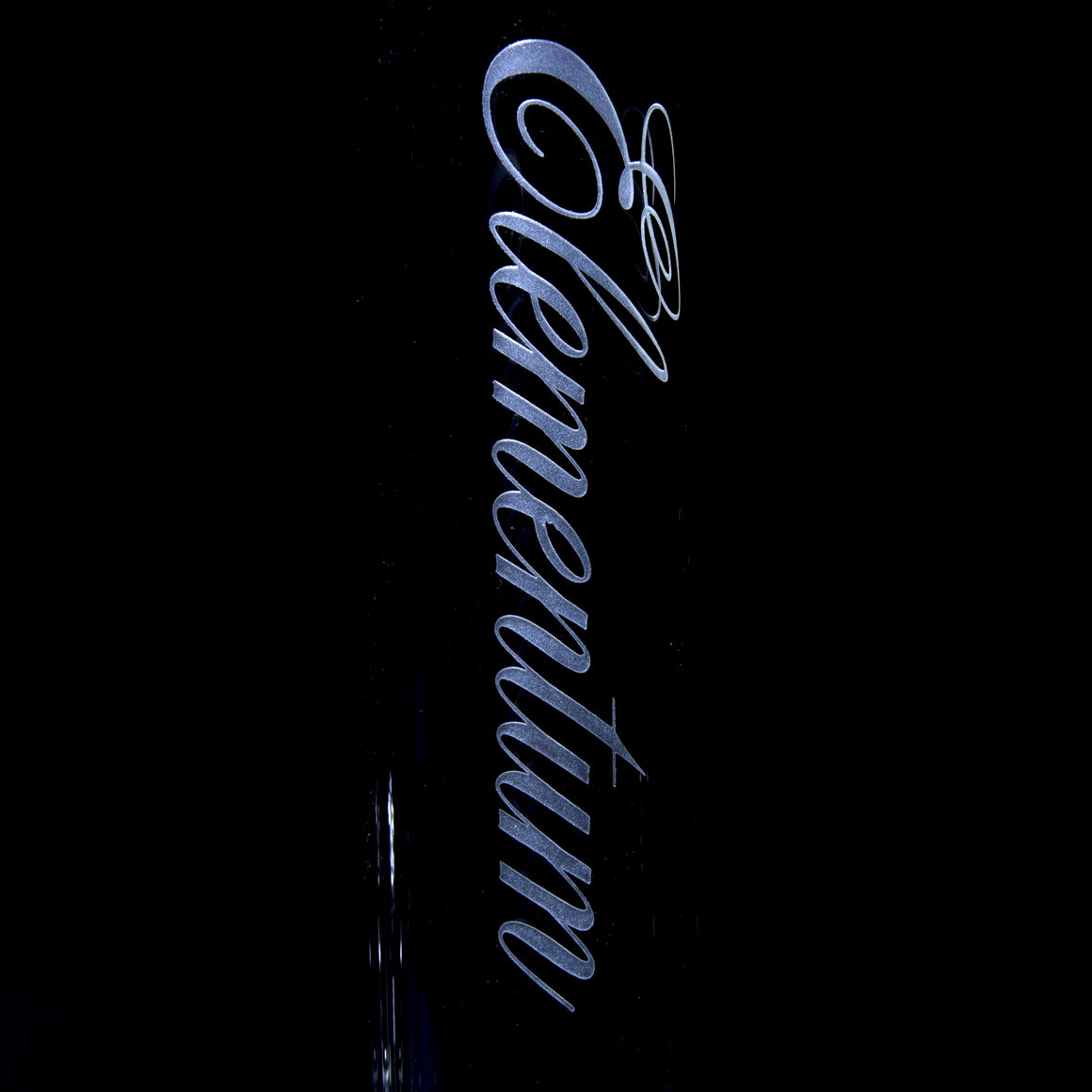"Elementum" Double-Wall Channel Perc Flower Tube - Cursive Logo - 18mm Female