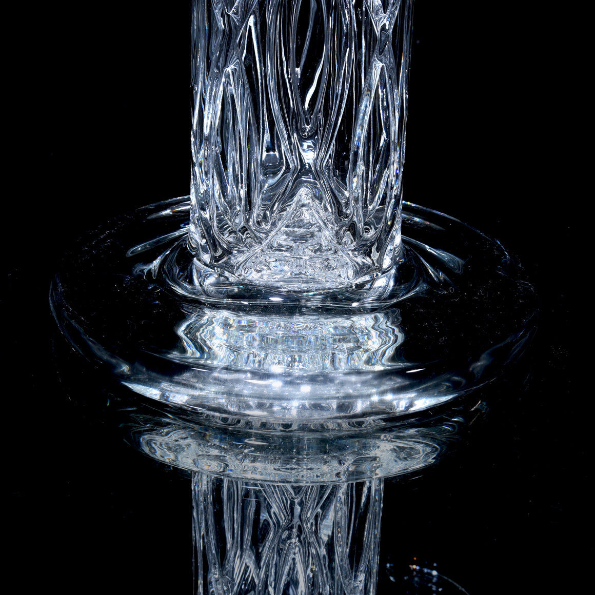 "Elementum" Double-Wall Channel Perc Flower Tube - Cursive Logo - 18mm Female