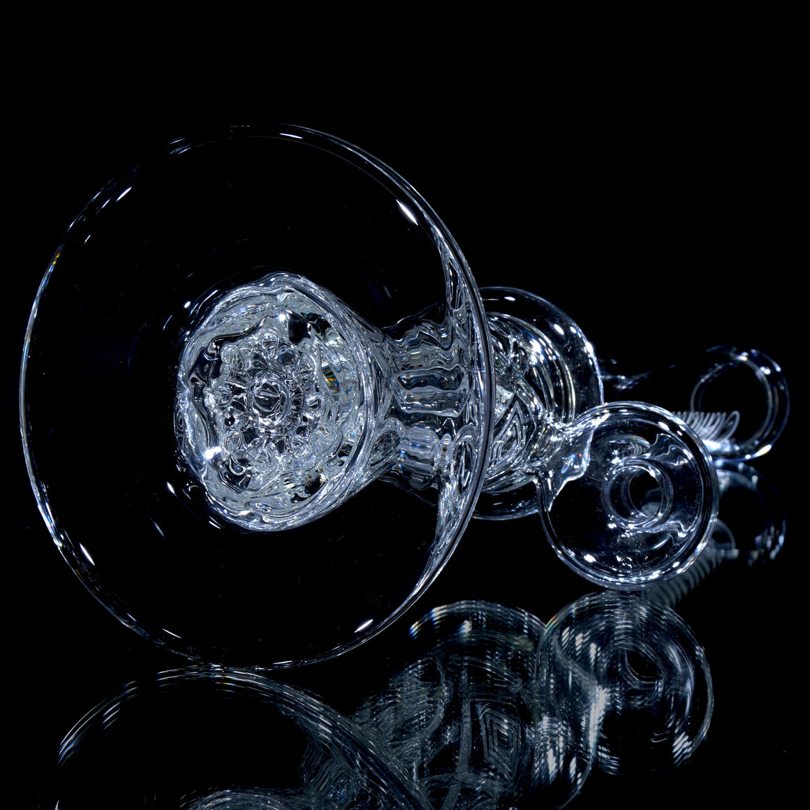 "Elementum" Double-Wall Channel Perc Flower Tube - Cursive Logo - 18mm Female