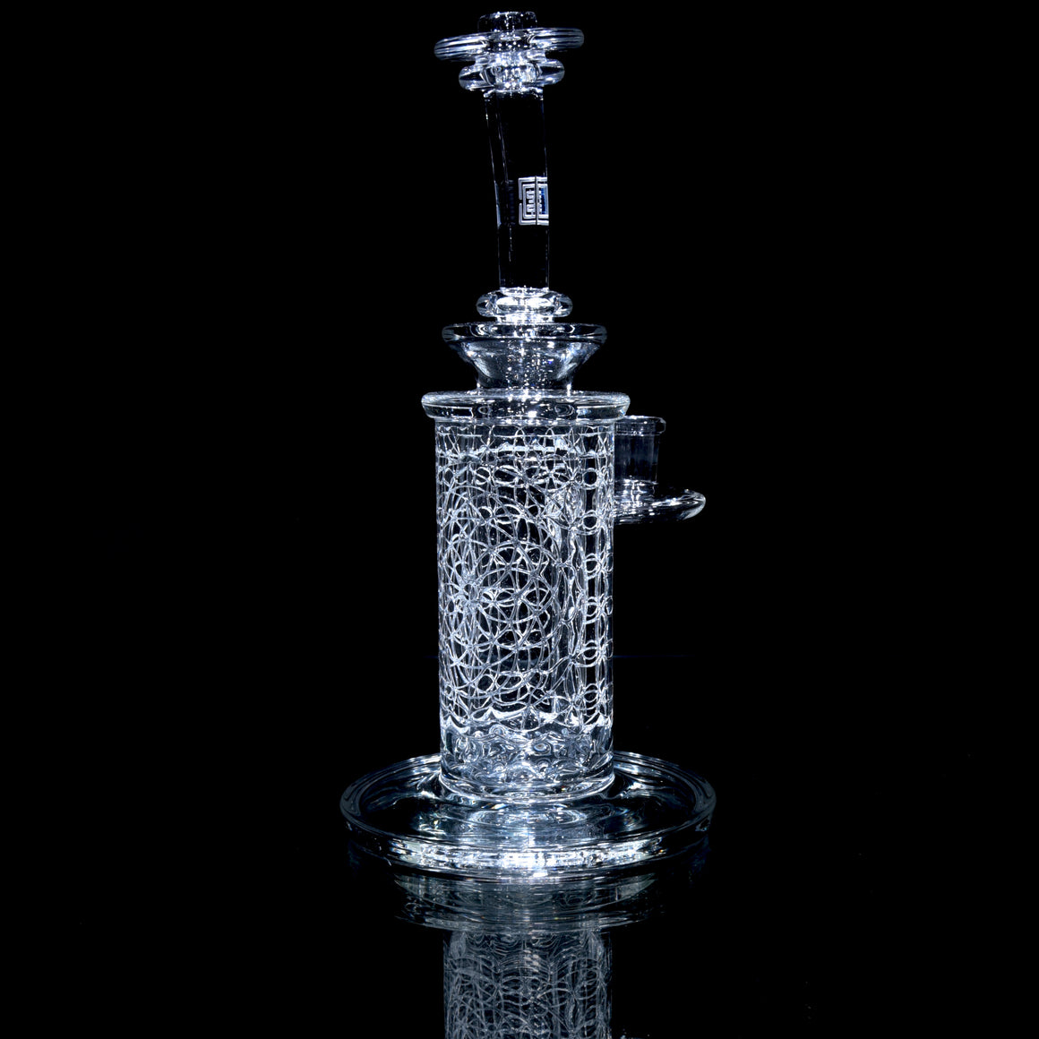 "Elementum" Double-Wall Channel Perc Rig - Flower of Life - 14mm Female