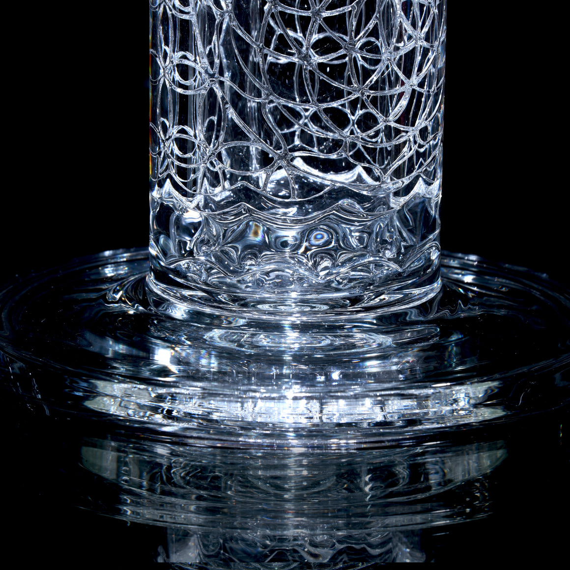 "Elementum" Double-Wall Channel Perc Rig - Flower of Life - 14mm Female