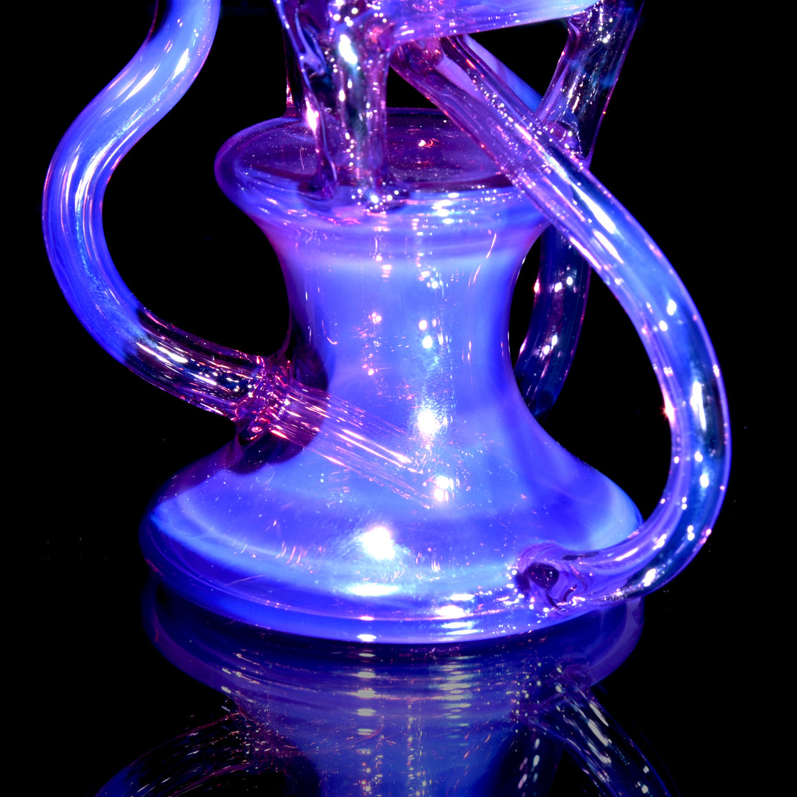 Full-size Faceted Tetrahedron Ladder Triple Double Floating Recycler #1 - Royal Jelly - 10mm Female