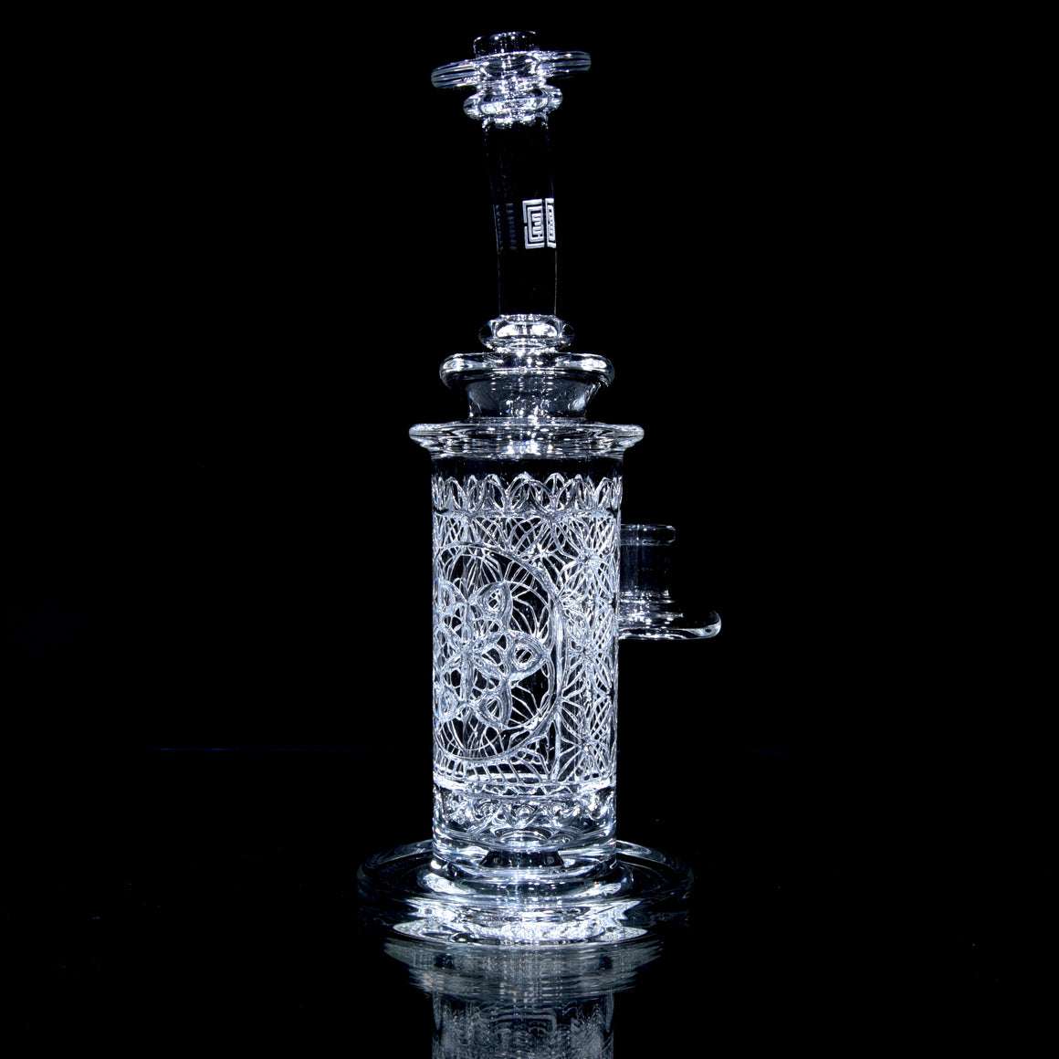 "Elementum" Double-Wall Channel Perc Rig - Flower of Life - 14mm Female
