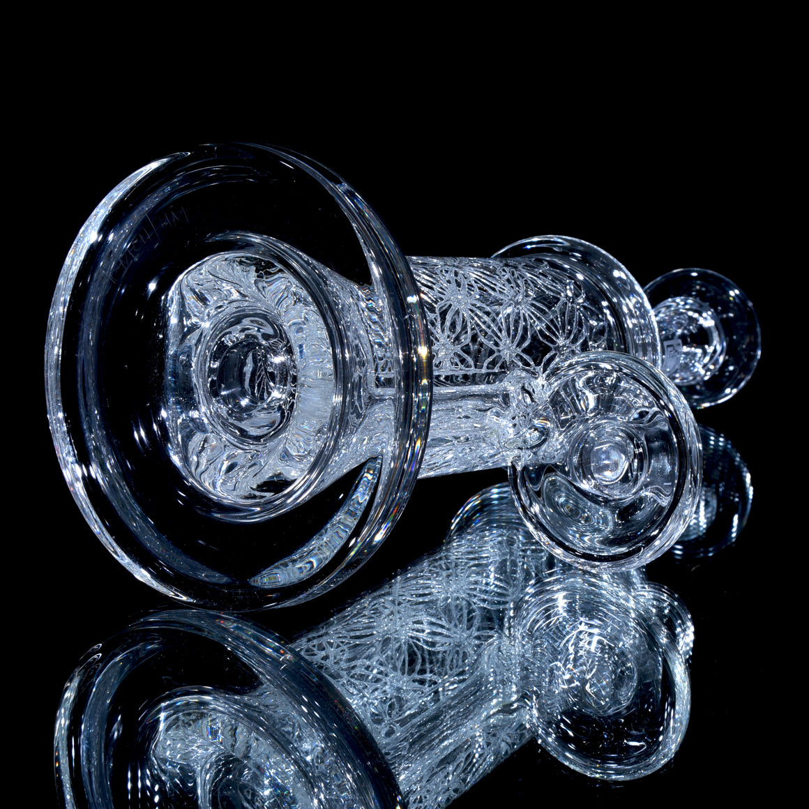 "Elementum" Double-Wall Channel Perc Rig - Flower of Life - 14mm Female