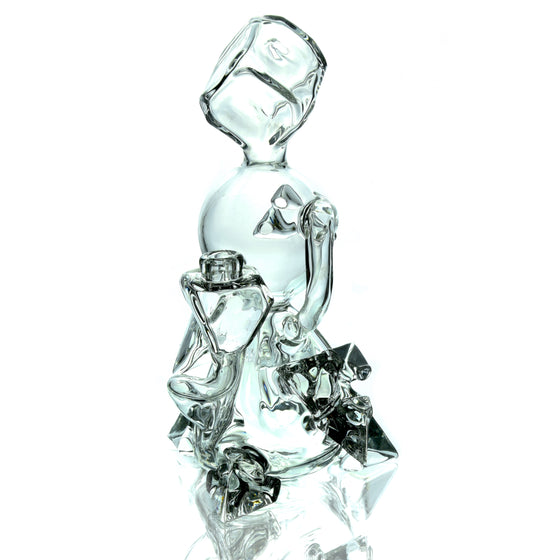Sacred Geometry Crystal Tetrahedron Klein Recycler - Clear - 10mm Female