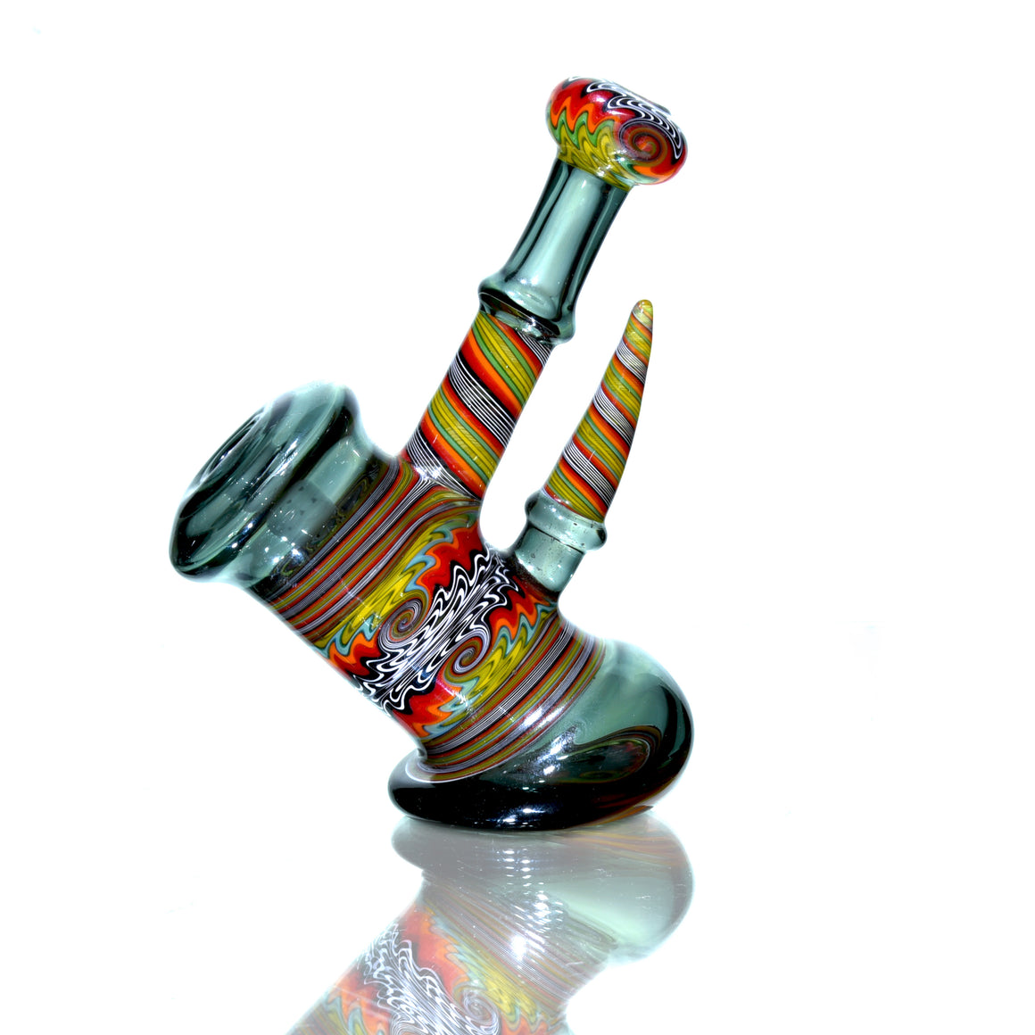 Fully-worked Mini Dewaar Bubbler Rig - Neutronium/Jungle Sunset - 10mm Female
