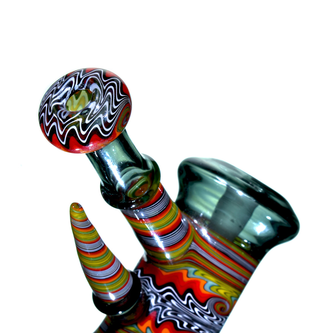 Fully-worked Mini Dewaar Bubbler Rig - Neutronium/Jungle Sunset - 10mm Female