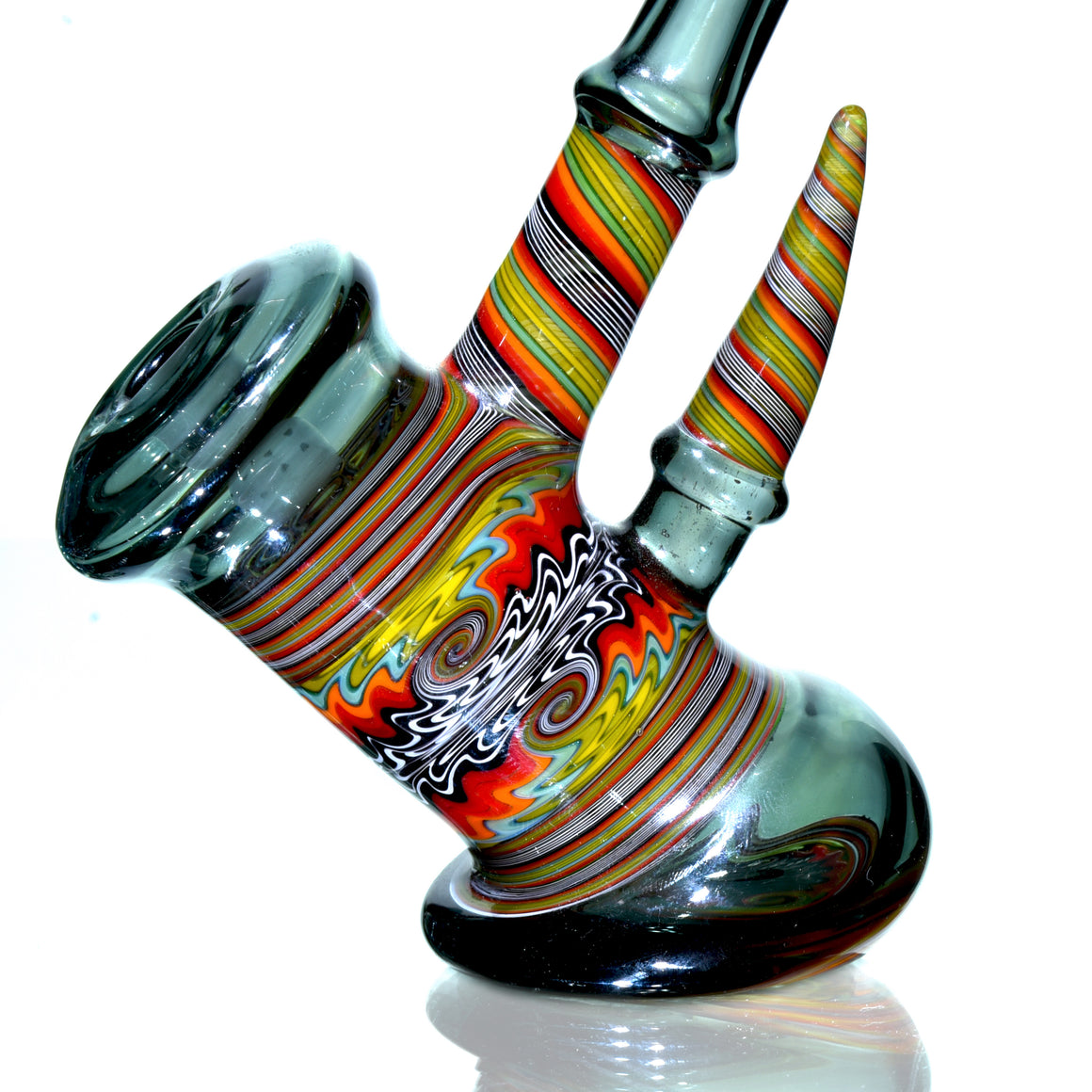 Fully-worked Mini Dewaar Bubbler Rig - Neutronium/Jungle Sunset - 10mm Female
