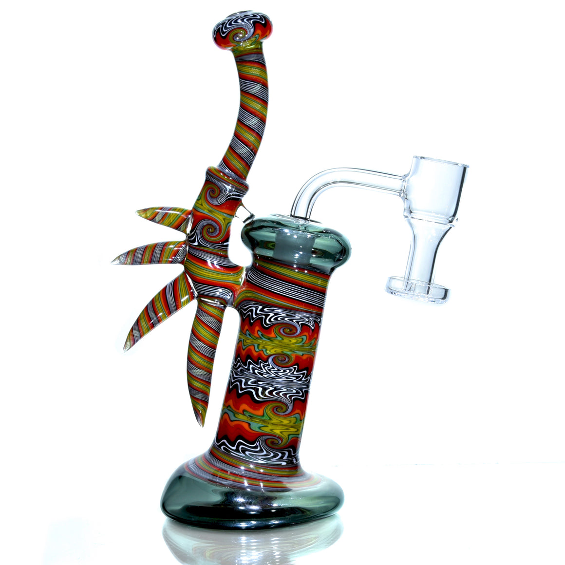 Fully-worked Full-size Dewaar Bubbler Rig - Neutronium/Jungle Sunset - 14mm Female