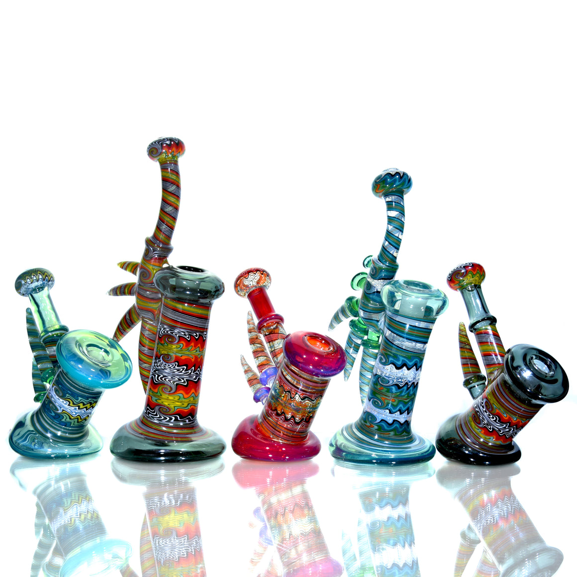 Fully-worked Full-size Dewaar Bubbler Rig - Neutronium/Jungle Sunset - 14mm Female