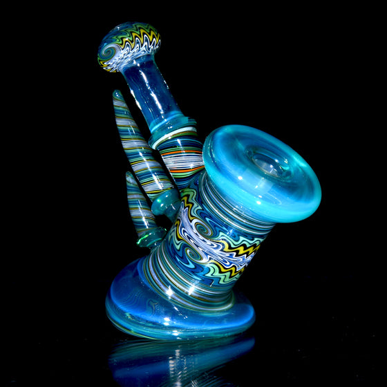 Fully-worked Mini Dewaar Bubbler Rig - Sea Slyme/Tropical Jailbird - 10mm Female