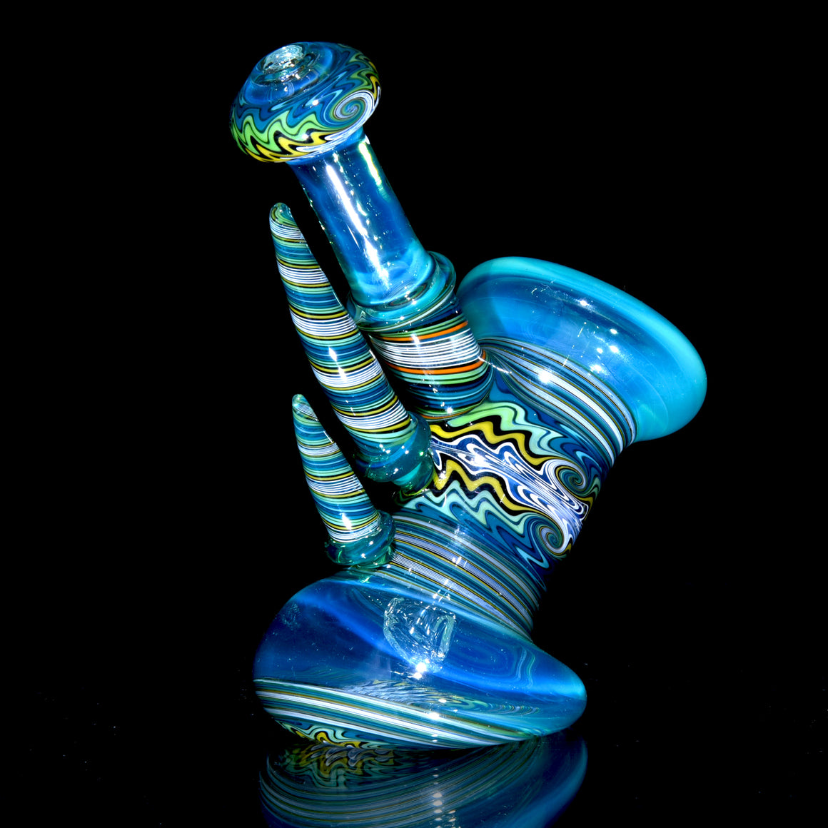Fully-worked Mini Dewaar Bubbler Rig - Sea Slyme/Tropical Jailbird - 10mm Female