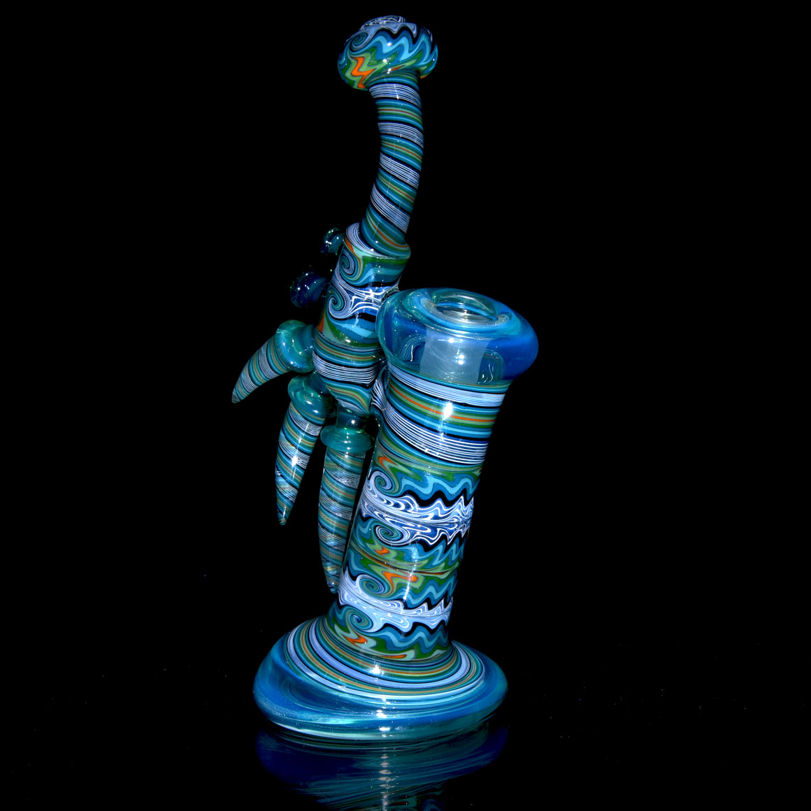 Fully-worked Full-size Dewaar Bubbler Rig - Sea Slyme/Tropical Jailbird - 14mm Female