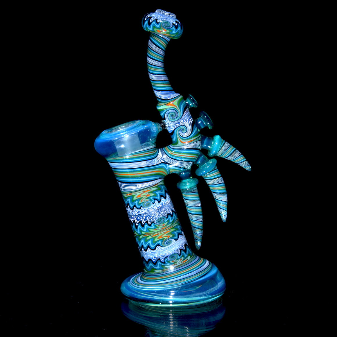 Fully-worked Full-size Dewaar Bubbler Rig - Sea Slyme/Tropical Jailbird - 14mm Female