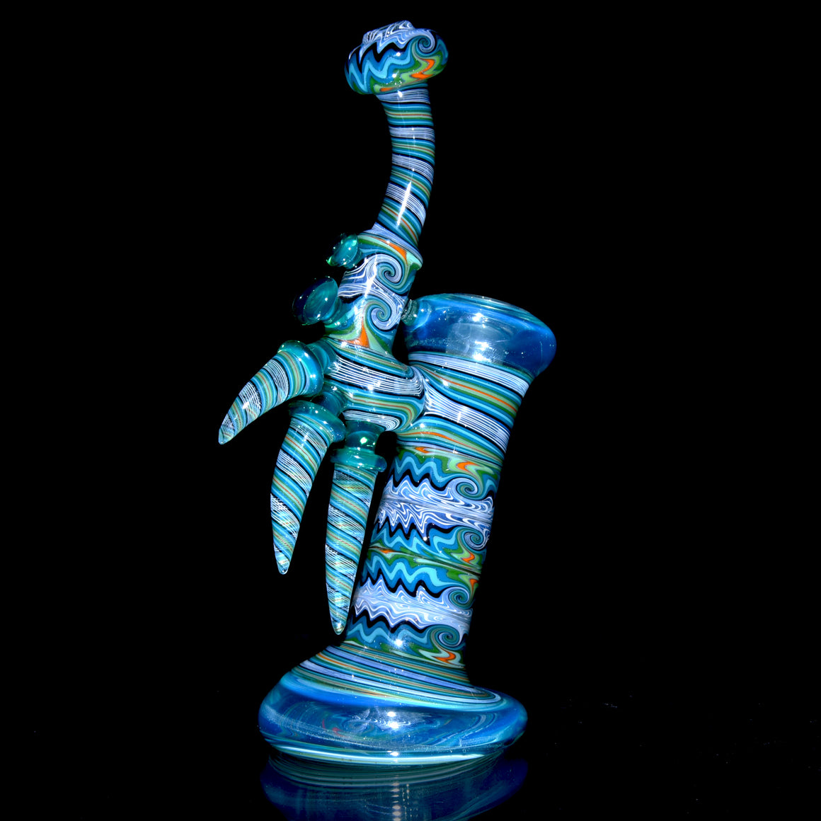 Fully-worked Full-size Dewaar Bubbler Rig - Sea Slyme/Tropical Jailbird - 14mm Female