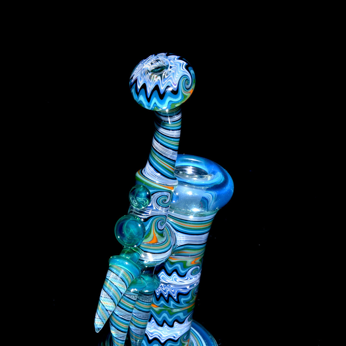 Fully-worked Full-size Dewaar Bubbler Rig - Sea Slyme/Tropical Jailbird - 14mm Female