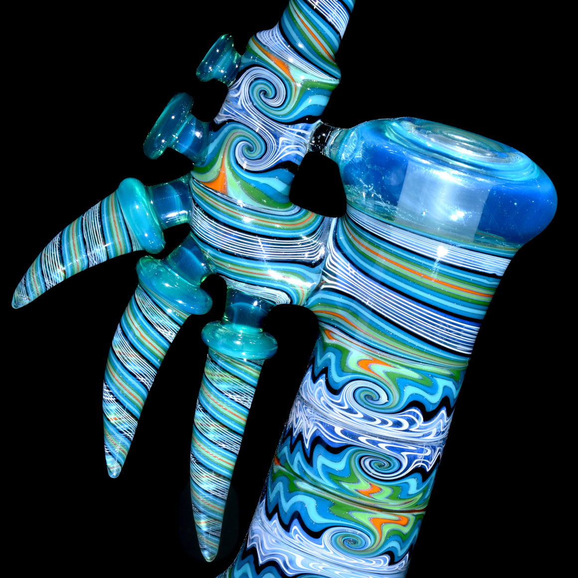 Fully-worked Full-size Dewaar Bubbler Rig - Sea Slyme/Tropical Jailbird - 14mm Female