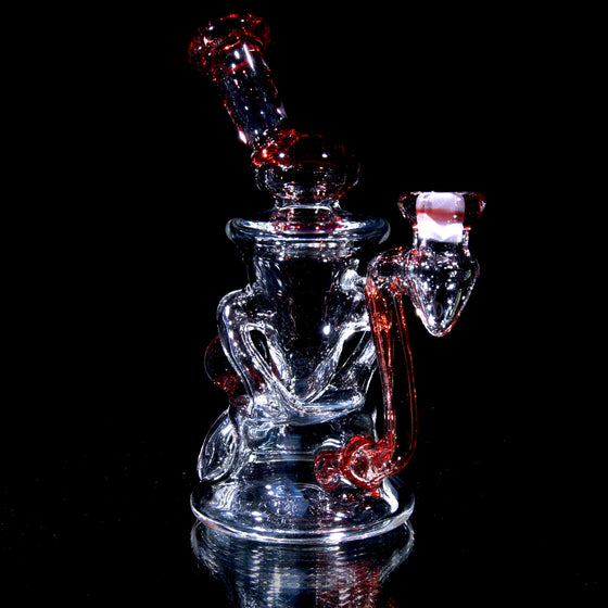 Accented Double-uptake Floating Recycler - Red Blizzard - 10mm Female