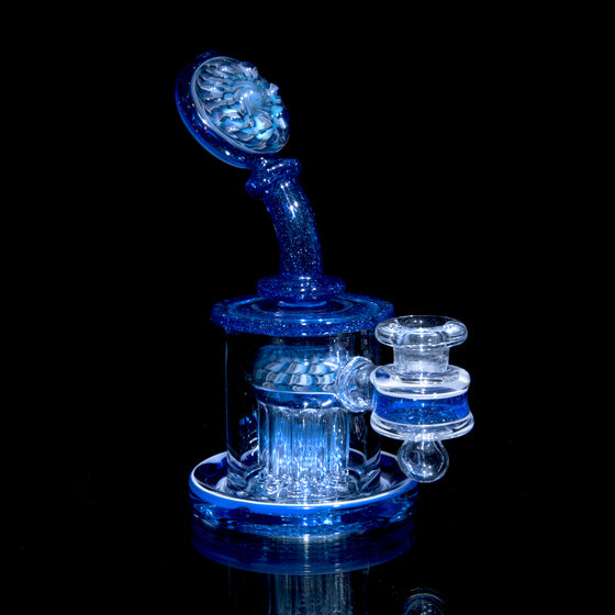 10-arm Tree Micro Rig - Blue Blizzard/Crushed Opal/Lattice Coilpot - 14mm Female
