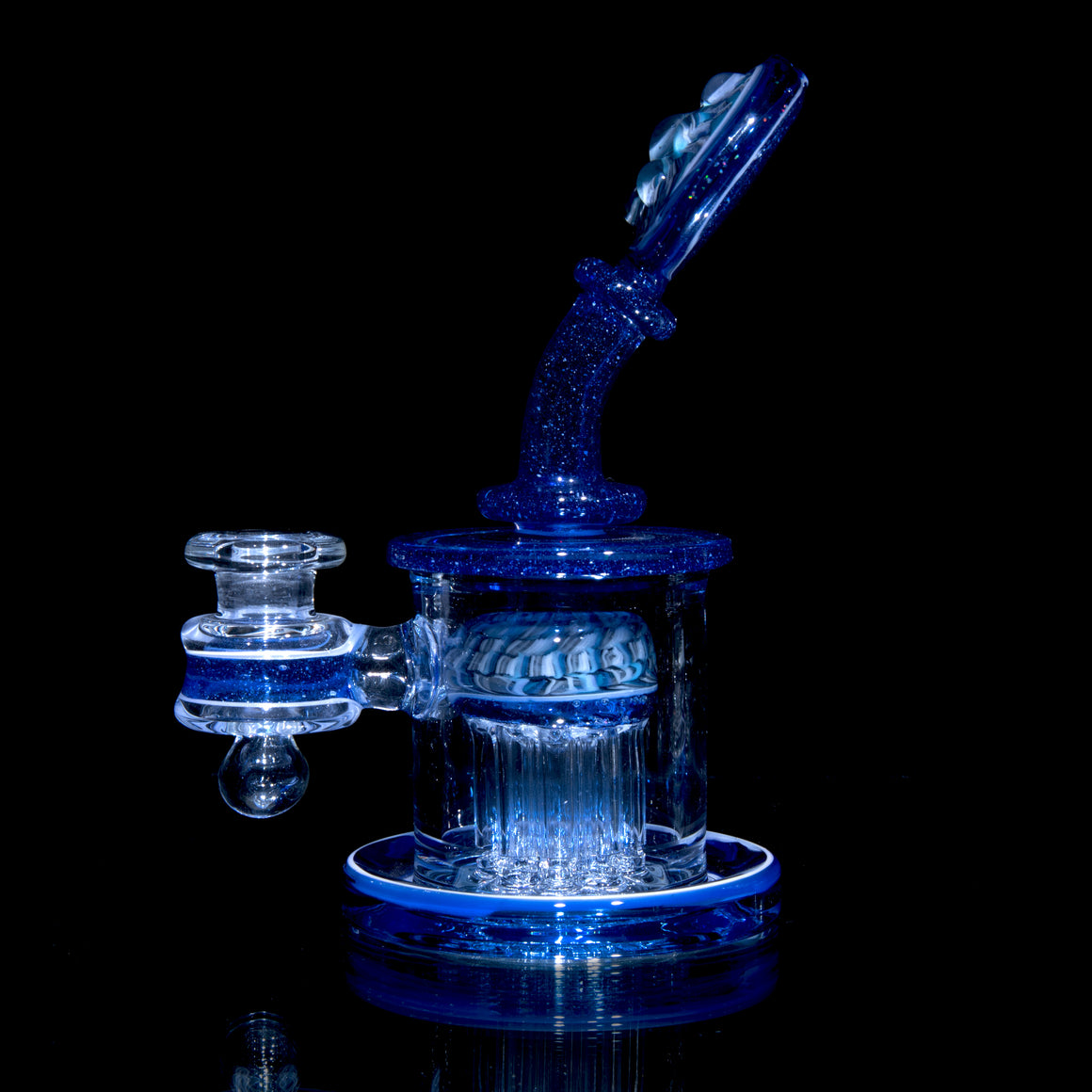 10-arm Tree Micro Rig - Blue Blizzard/Crushed Opal/Lattice Coilpot - 14mm Female