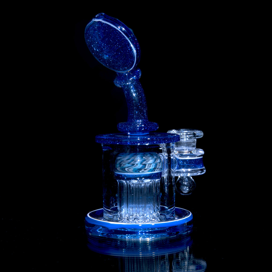 10-arm Tree Micro Rig - Blue Blizzard/Crushed Opal/Lattice Coilpot - 14mm Female