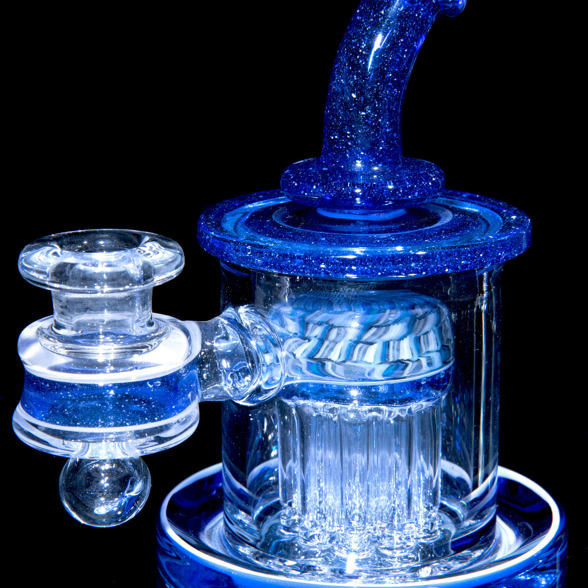 10-arm Tree Micro Rig - Blue Blizzard/Crushed Opal/Lattice Coilpot - 14mm Female