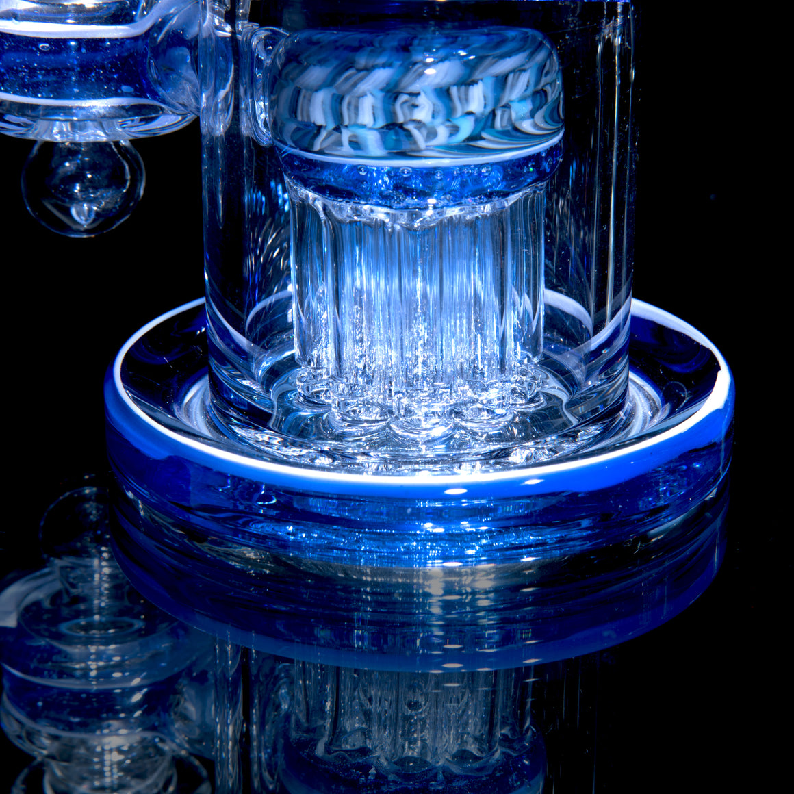 10-arm Tree Micro Rig - Blue Blizzard/Crushed Opal/Lattice Coilpot - 14mm Female