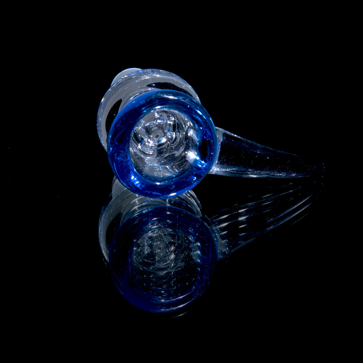 10-arm Double Tree Shrub Tube w/ 4-hole Slide - Cobalt/Aqua Swirl - 14mm Female