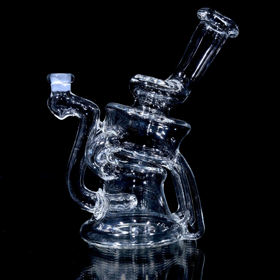 V2 Double Uptake/Drain Floating Recycler - Clear - 10mm Female