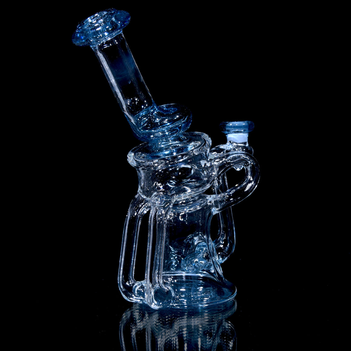 V2 Double Uptake/Drain Floating Recycler - Blue Stardust - 10mm Female