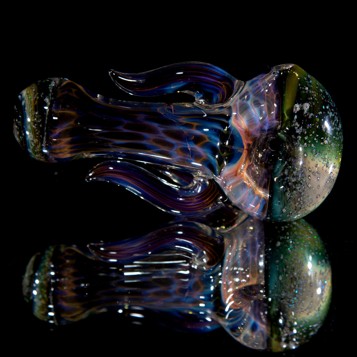 Crushed Opal Honeycomb Spoon Pipe