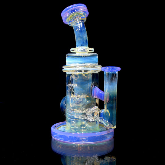 Fumed & Carved Mini Klein Recycler - Pink Slyme - 10mm Female
