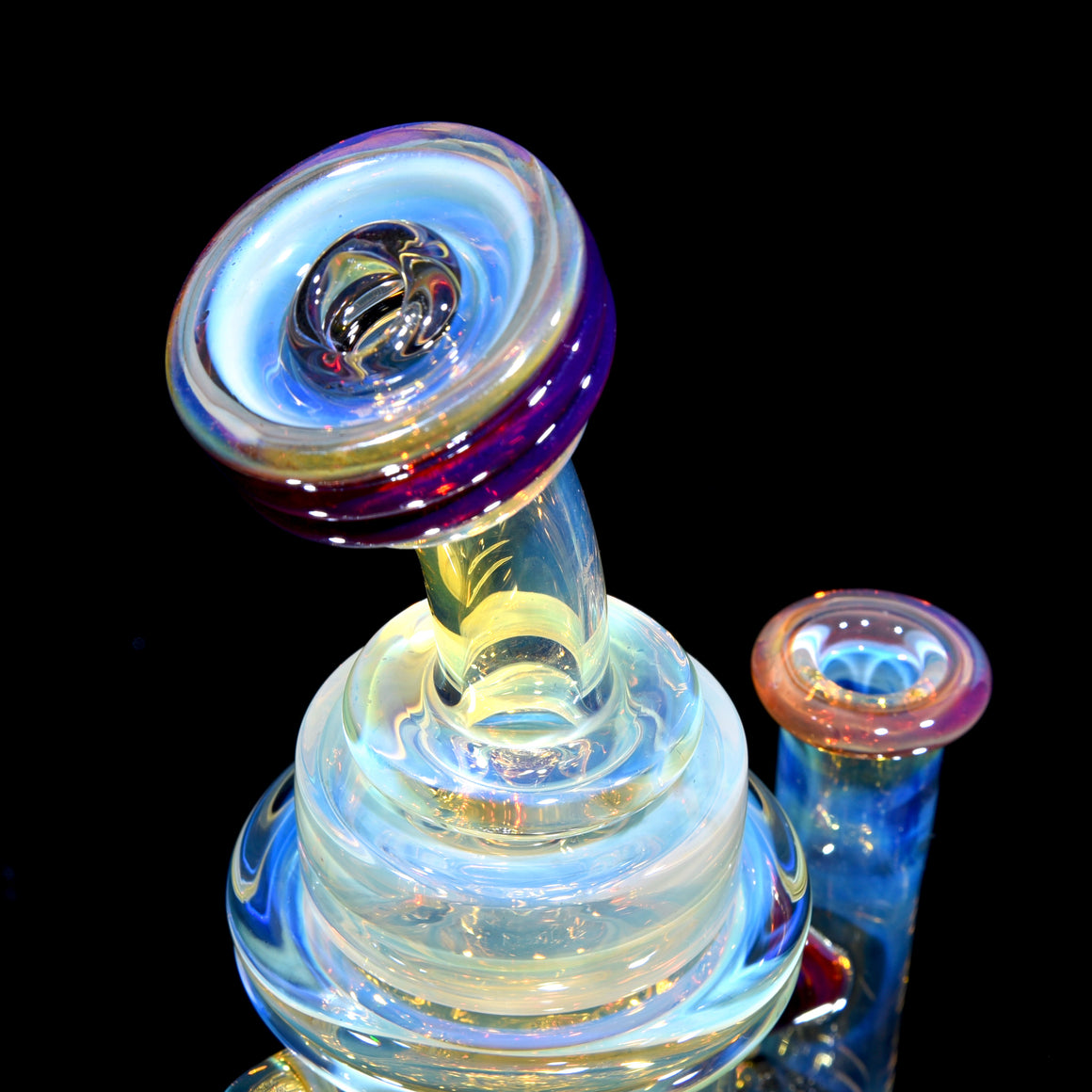 Fumed & Carved Mini Klein Recycler - Mai Tai - 10mm Female