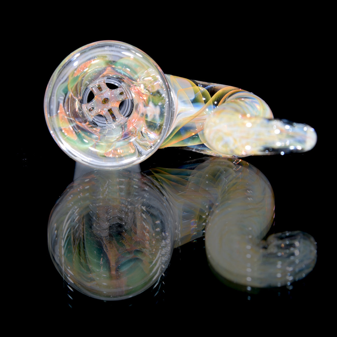 Fumed 4-hole Horned Slide - 14mm