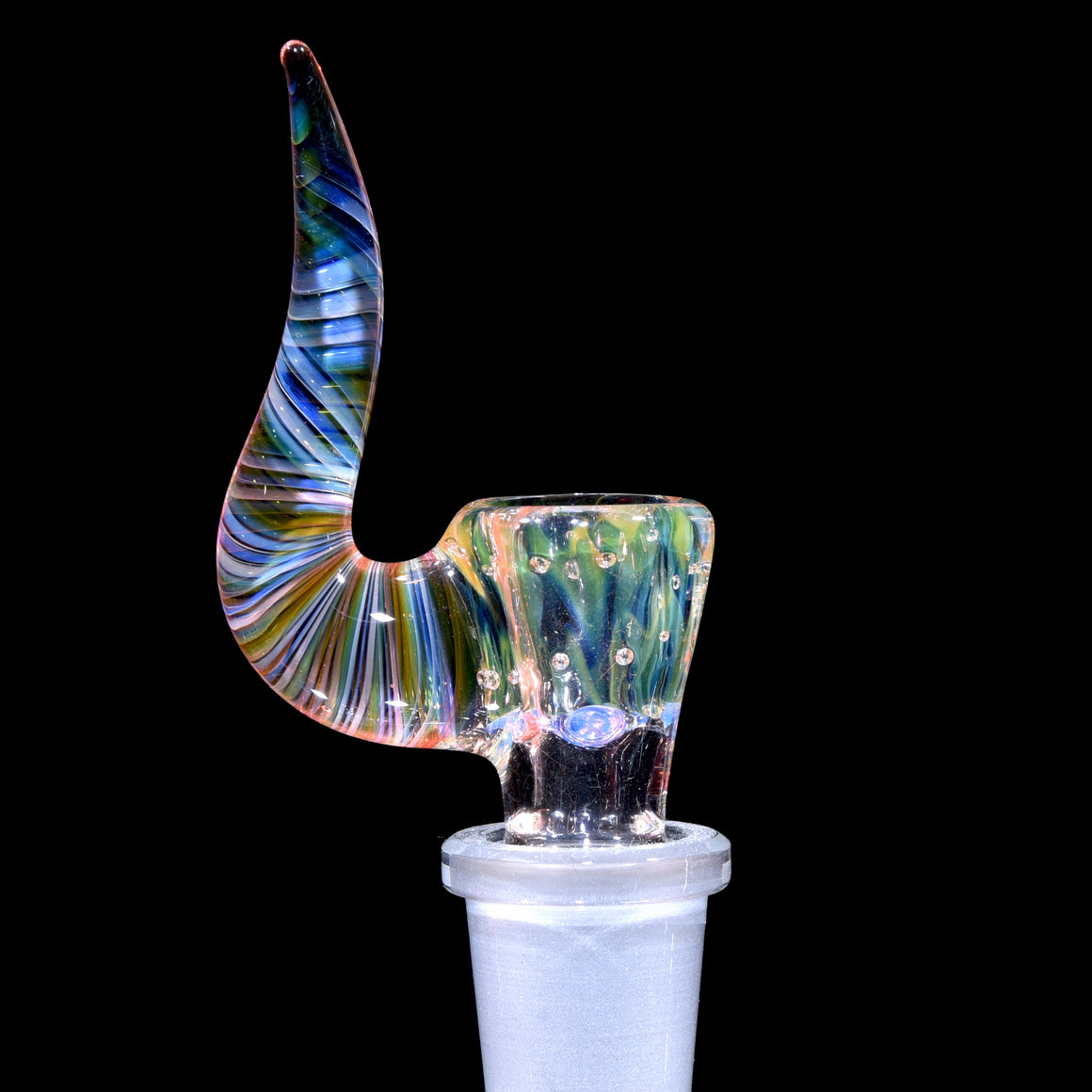 Fumed 4-hole Horned Slide - 14mm