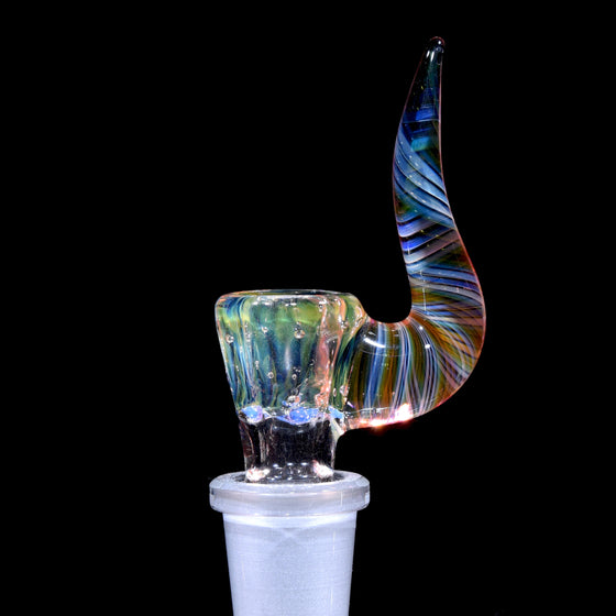 Fumed 4-hole Horned Slide - 14mm