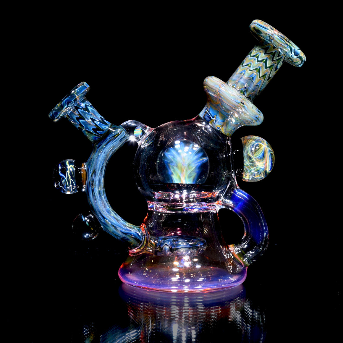 Fully-Fumed 2-Tone Implosion Orb Recycler - 10mm Female