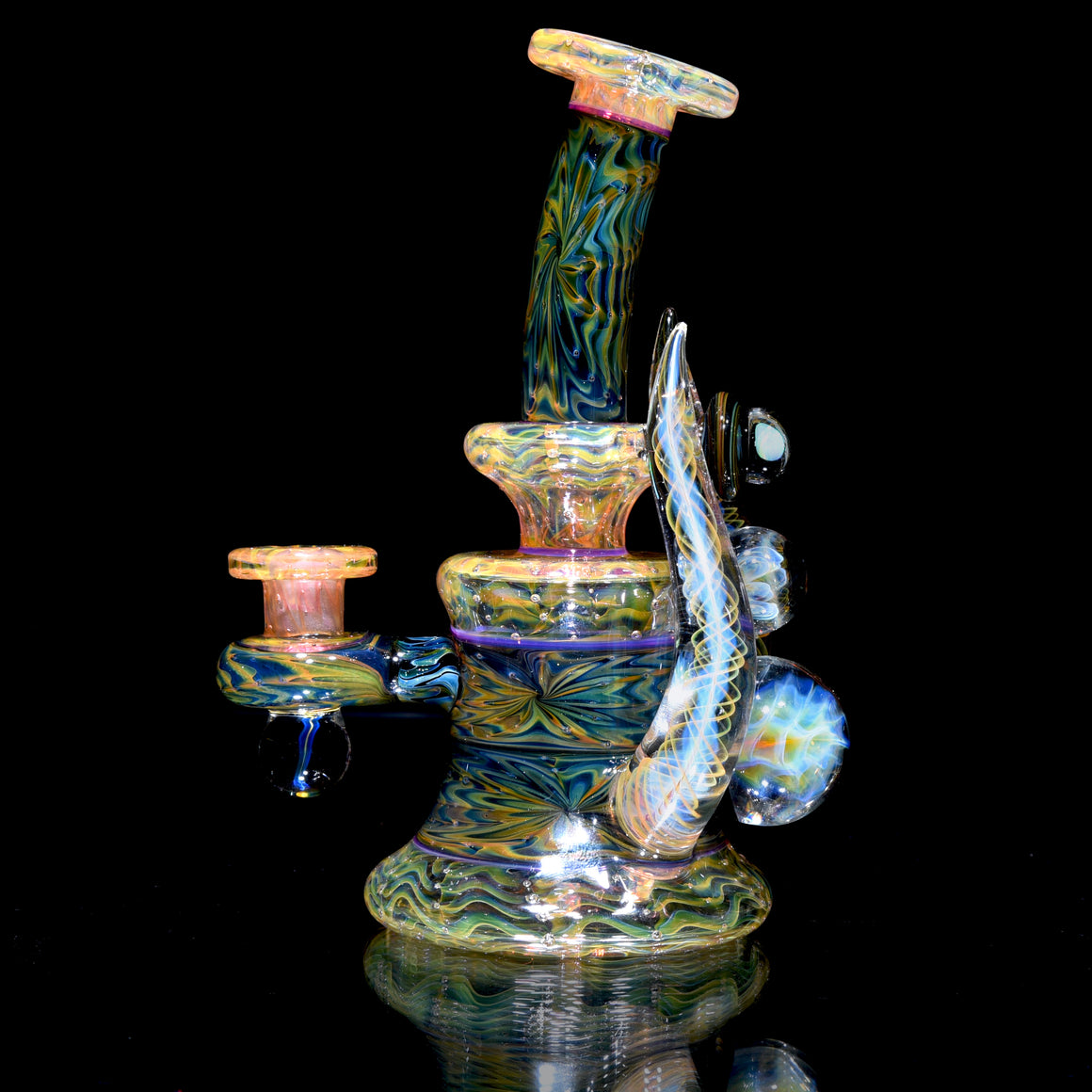 Fully-fumed 2-tone Horned Cut & Flip Rig - 10mm Female