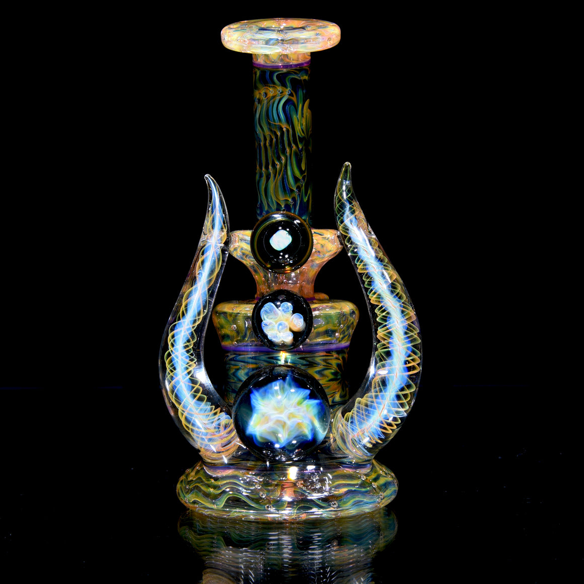 Fully-fumed 2-tone Horned Cut & Flip Rig - 10mm Female