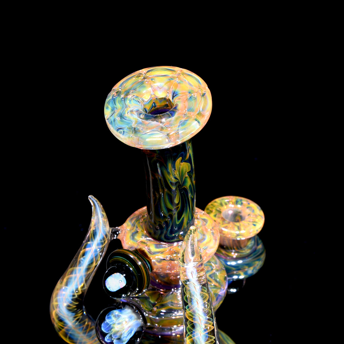 Fully-fumed 2-tone Horned Cut & Flip Rig - 10mm Female