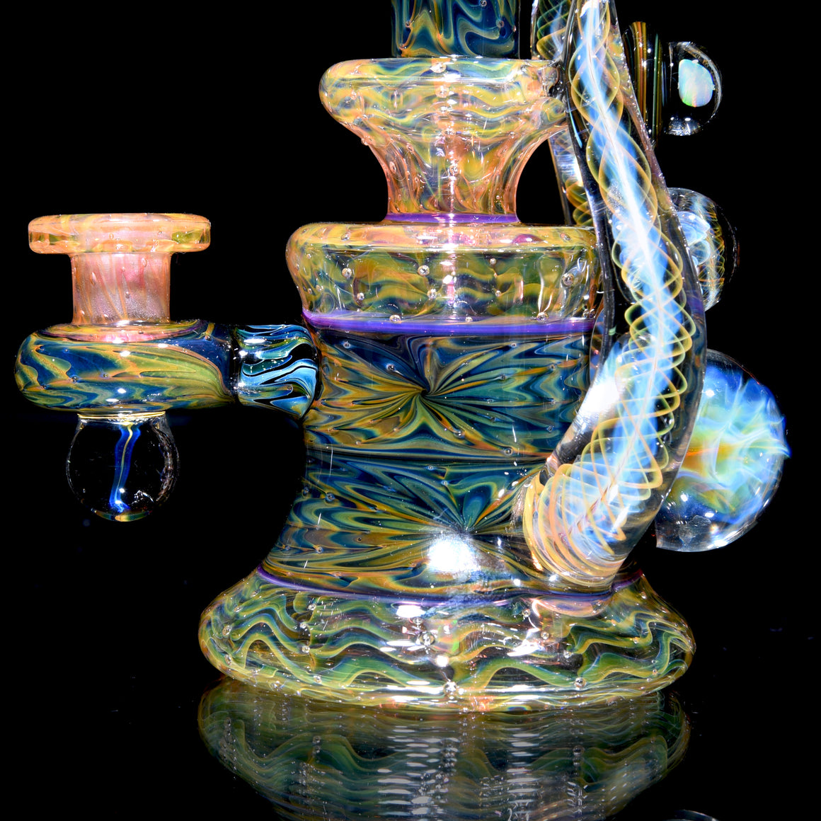 Fully-fumed 2-tone Horned Cut & Flip Rig - 10mm Female