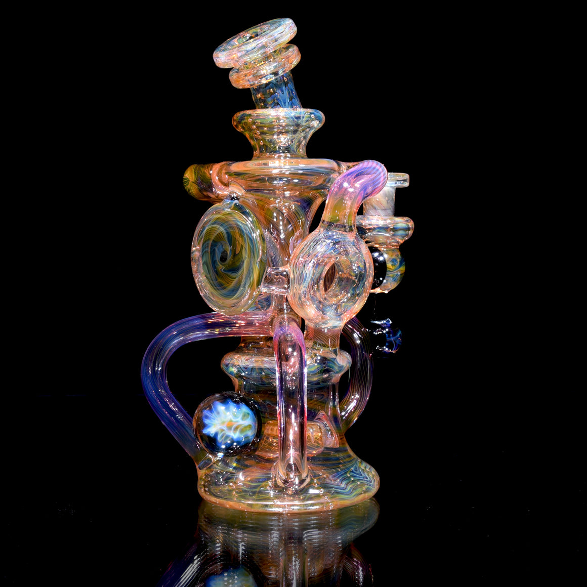 Fully-fumed Double Donut Uptake Klein Recycler - Fumicello & Bubble-trap - 10mm Female