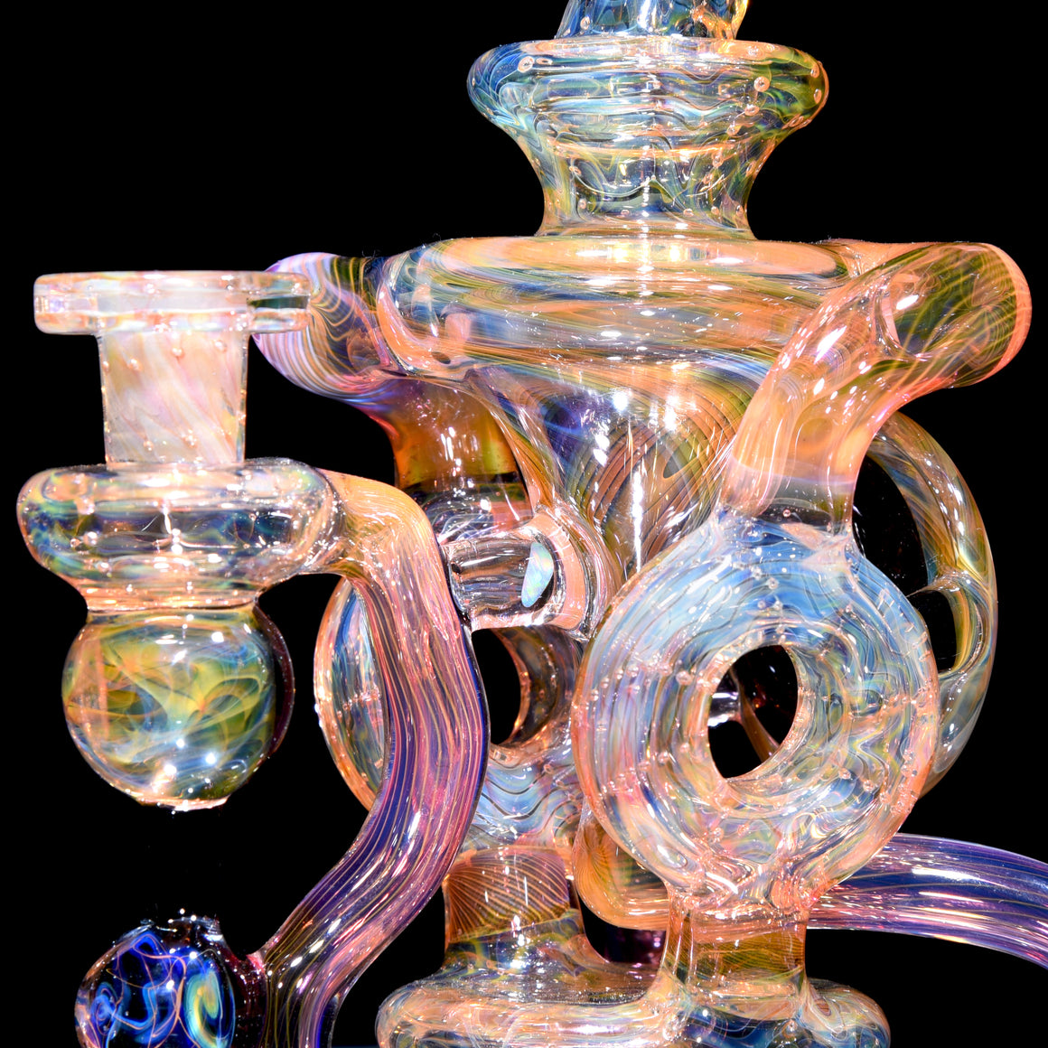 Fully-fumed Double Donut Uptake Klein Recycler - Fumicello & Bubble-trap - 10mm Female