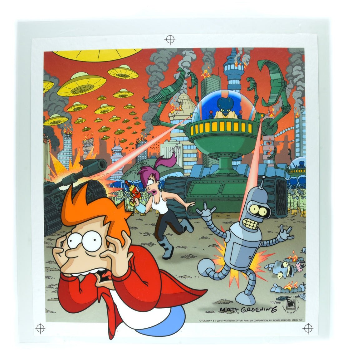 Futurama - "Morbo Attacks!" - Signed Artist Proof Limited Edition Cel w/ Printed Giclee Background